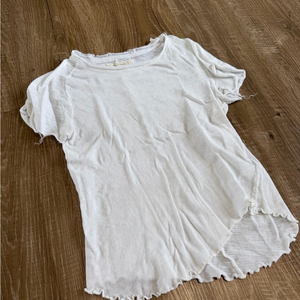 White Women's Short-Sleeve Free People Tee